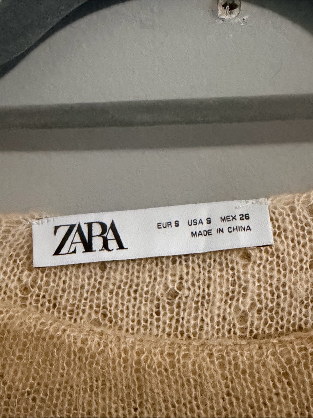 Zara Tan Ruffle-Trim Knit Sweater - Picture 4 of 6